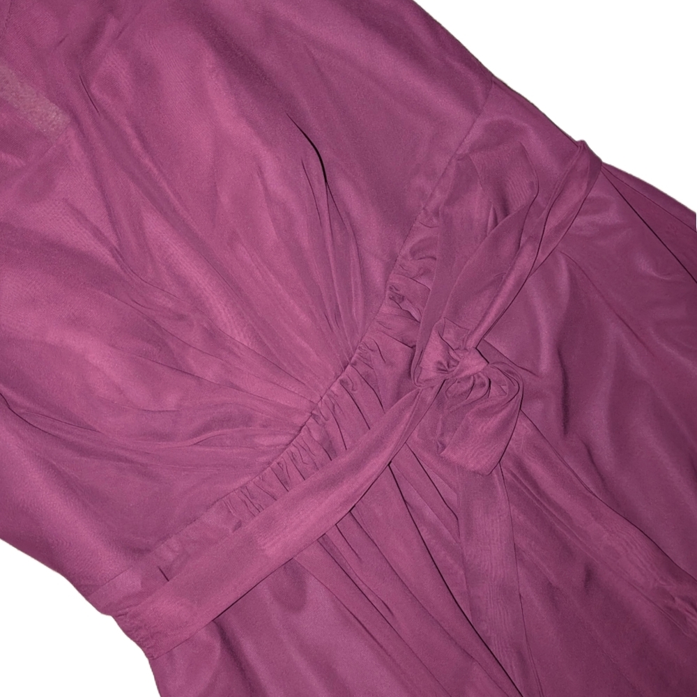 NWT Duntery Purple Chiffon Floor Length Bridesmaid Dress, Plus Size 24 - Picture 7 of 13